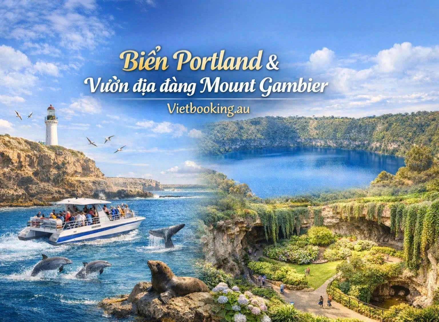 Biển Portland & Vườn Địa Đàng Mount Gambier